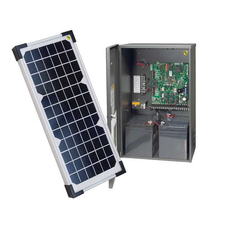 Doorking 4302-115 shown with solar panel (not included)