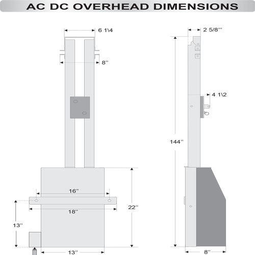 Allomatic OH200 DC Overhead Door Opener for up to 10' door.