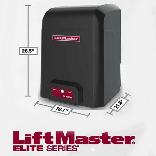 Liftmaster Gate Opener - Liftmaster SL3000501U 1/2 HP AC High Traffic Commercial Slide Gate Operator - SL3000501U Length and Height